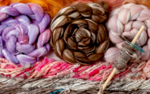 bundle of yarn and spindle