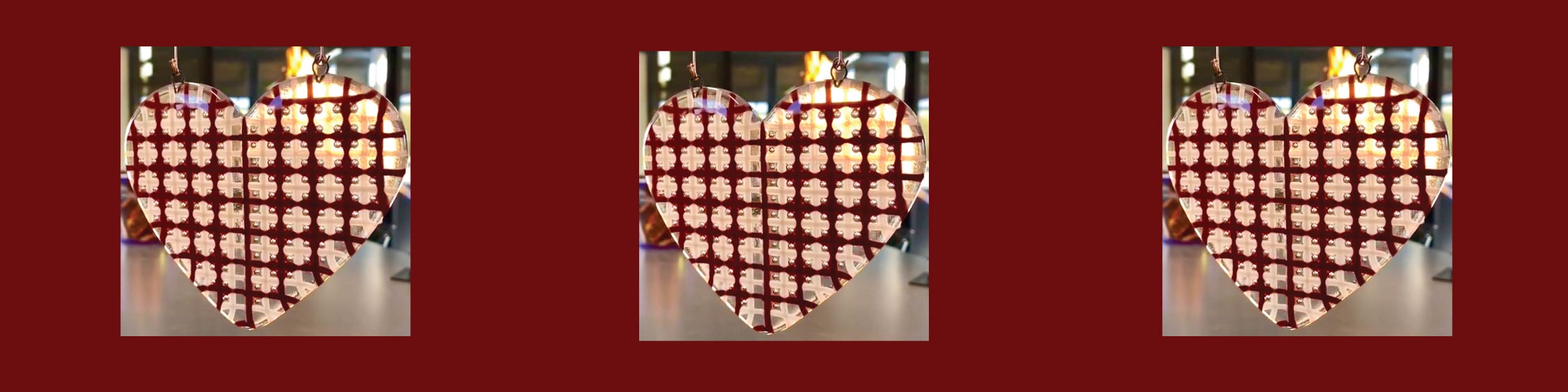 fused glass heart