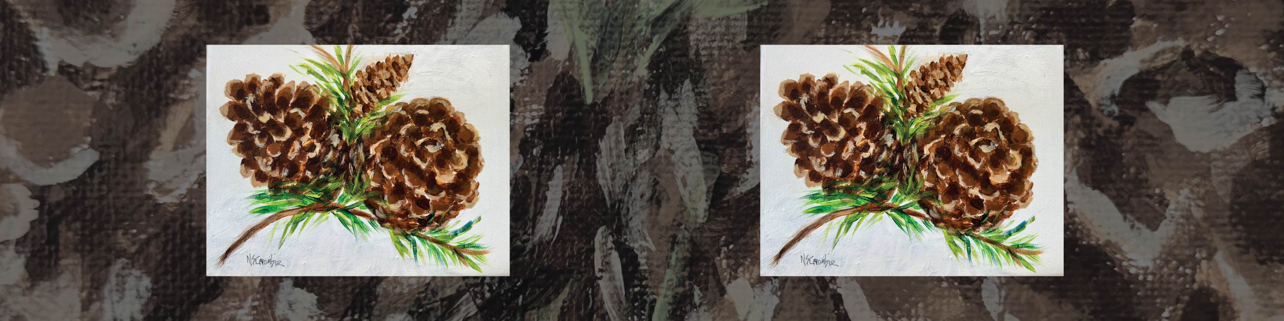 October Paints & Pastries - pinecones by Nancy Crombie