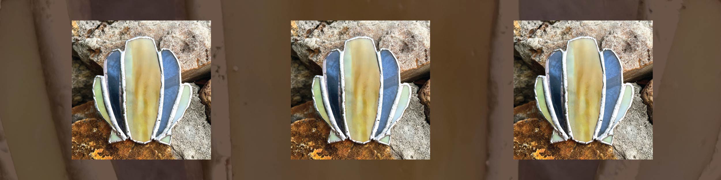 stained glass seashell