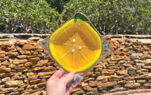 Emma Kostopolus fused glass lemon dish