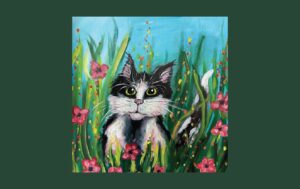 Hunter Pope cat in flowers