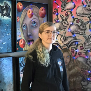 artist Julia Wynn Safer in her studio