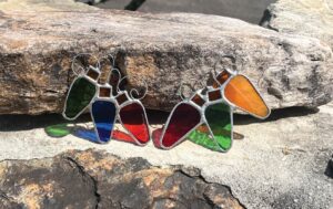 stained glass Christmas tree bulbs