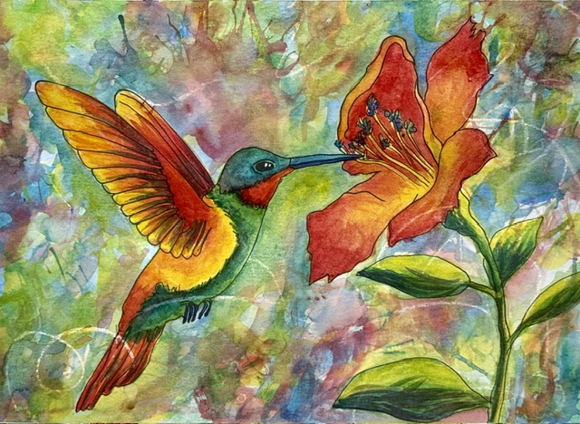 Watercolor Hummingbirds